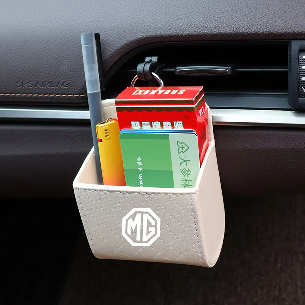 المحمولة سيارة تنفيس الهواء لوحة القيادة مرتبة صندوق جلد معلق لموريس MG HS EHS Phev ZS MG3 MG5 MG6 MG7 GT ZR RX5 ZT RX8 EV 350