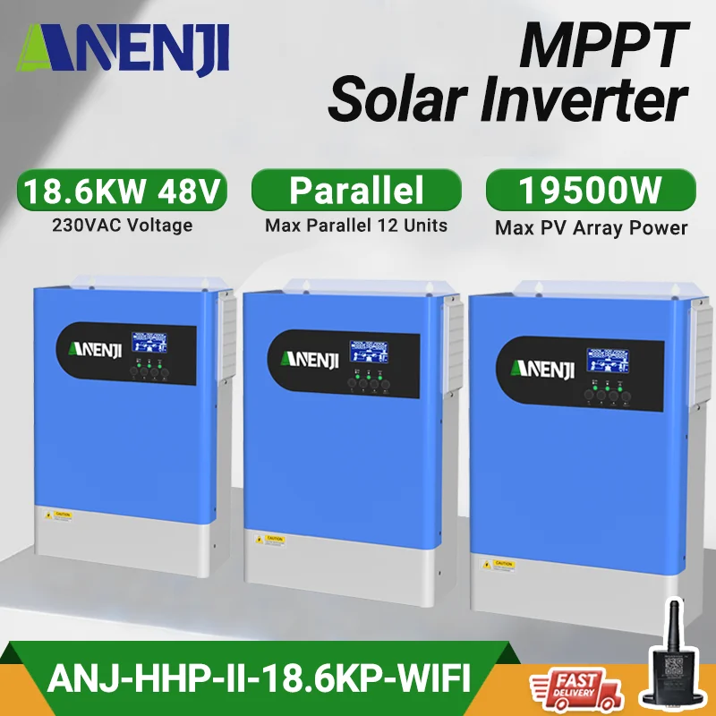 18.6KW 48V Solar Inverter 3-Phase Parallel MPPT 120A Pure Sine Wave Solar Charger 220V Off-Grid Solar Inverter For 500V PV