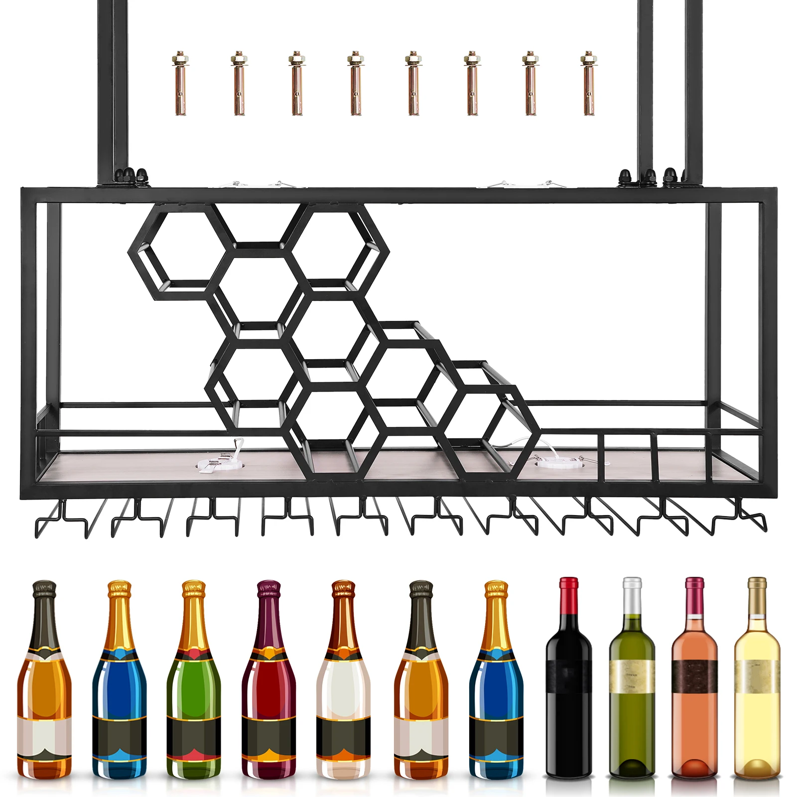 

Навесной настенный винный шкаф-органайзер большой вместимости для домашнего бара и столовой, декоративный