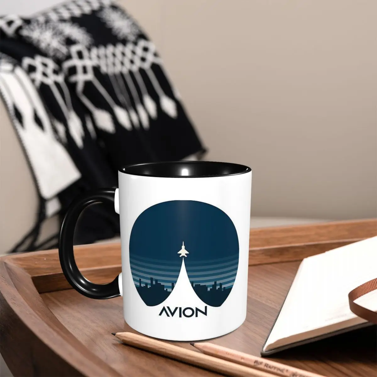 Aviation Fighter Aircraft Above The City Mug Funny Ceramic Coffee Cups Tea Mugs Milk Cup Drinkware Gifts for Friends