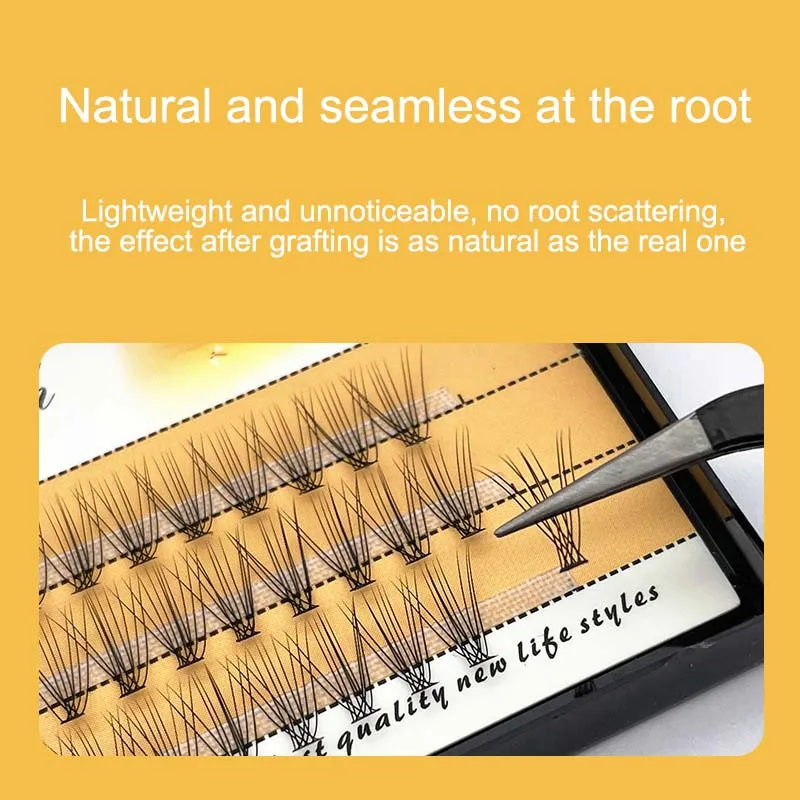 Pestañas individuales de racimo, visón sintético, volumen prefabricado, extensión de pestañas en abanico, pestañas autoinjerto