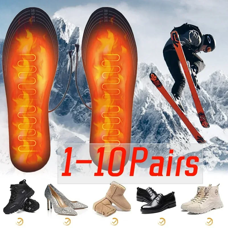 USB Heated Shoe Insoles Electric Foot Warming Pad Feet Warmer Sock Pad Mat Winter Outdoor Sports Heating Insole Winter Warm