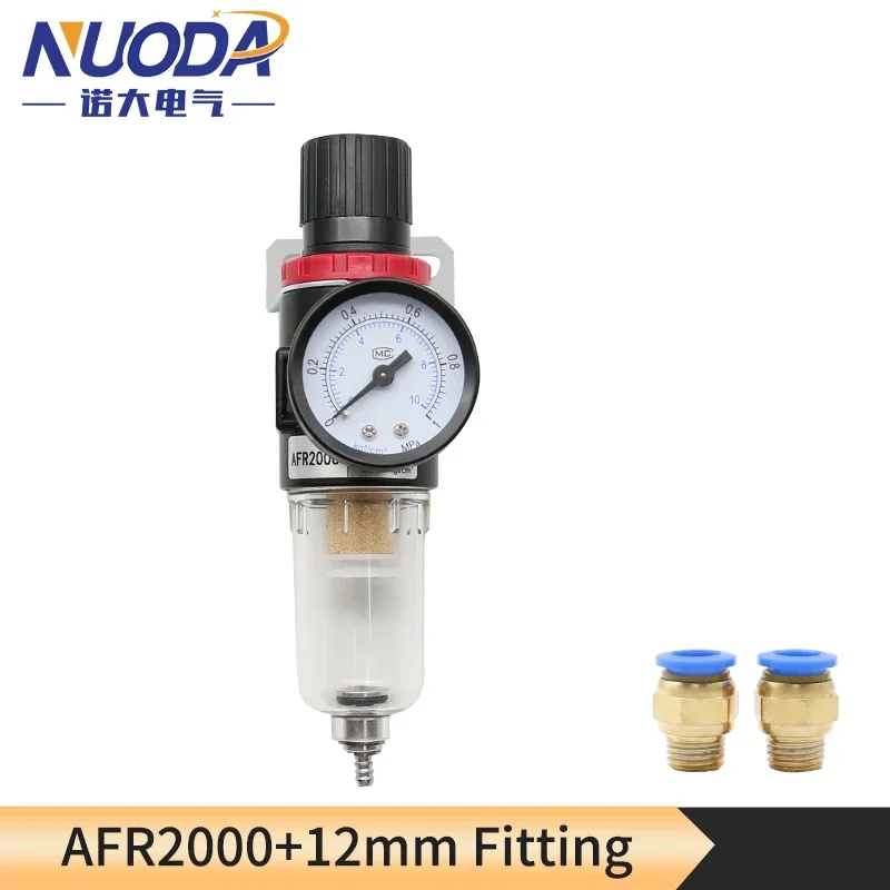 AFR-2000 Pneumatischer Filter Luftaufbereitungseinheit Druckregler Kompressor Reduzierventil Öl Wasser Trennung AFR2000 Gauge