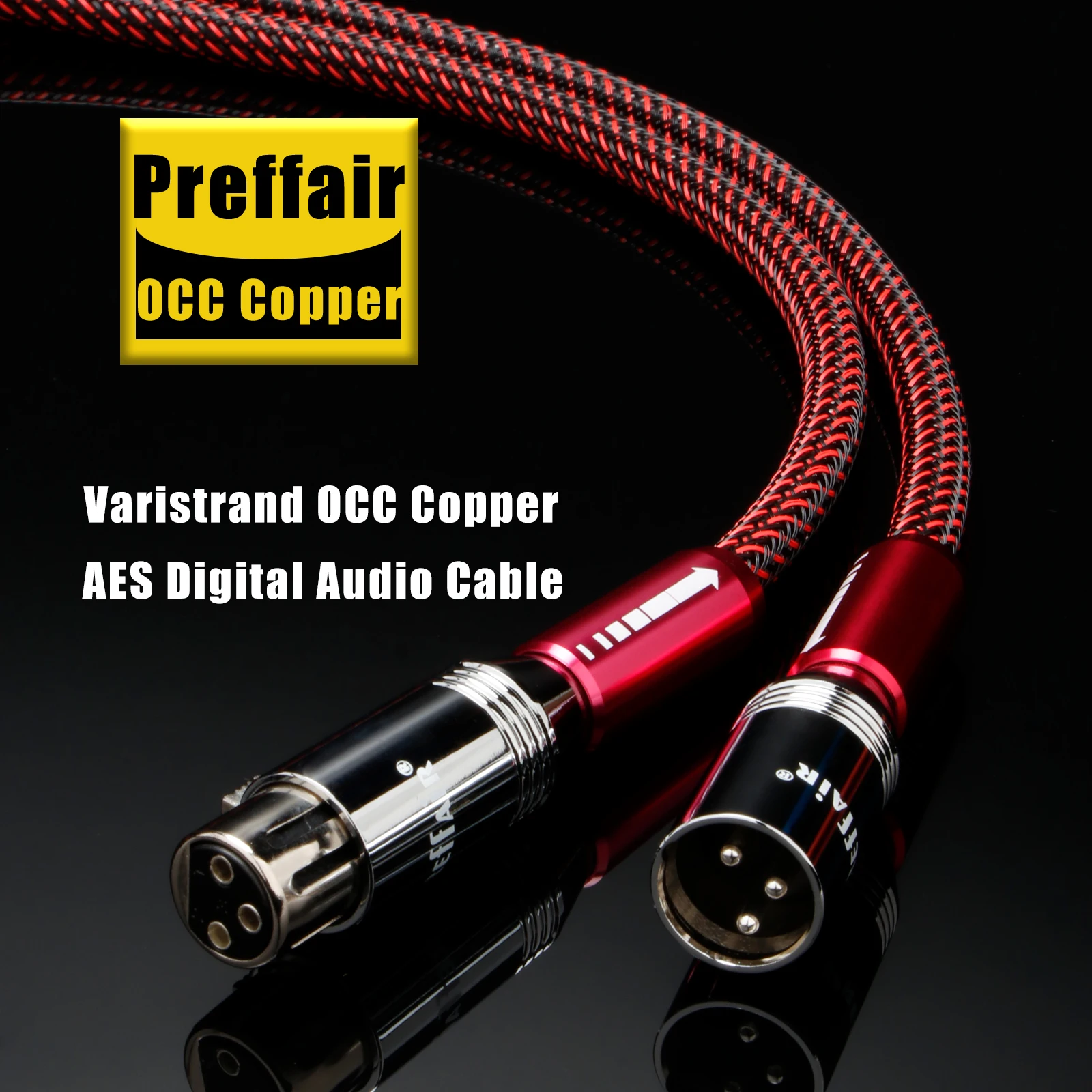 Preffair X421X1819 110 ohm Coaxial XLR 3 Pins Digital Cable Amplifier Audio Signal Cable