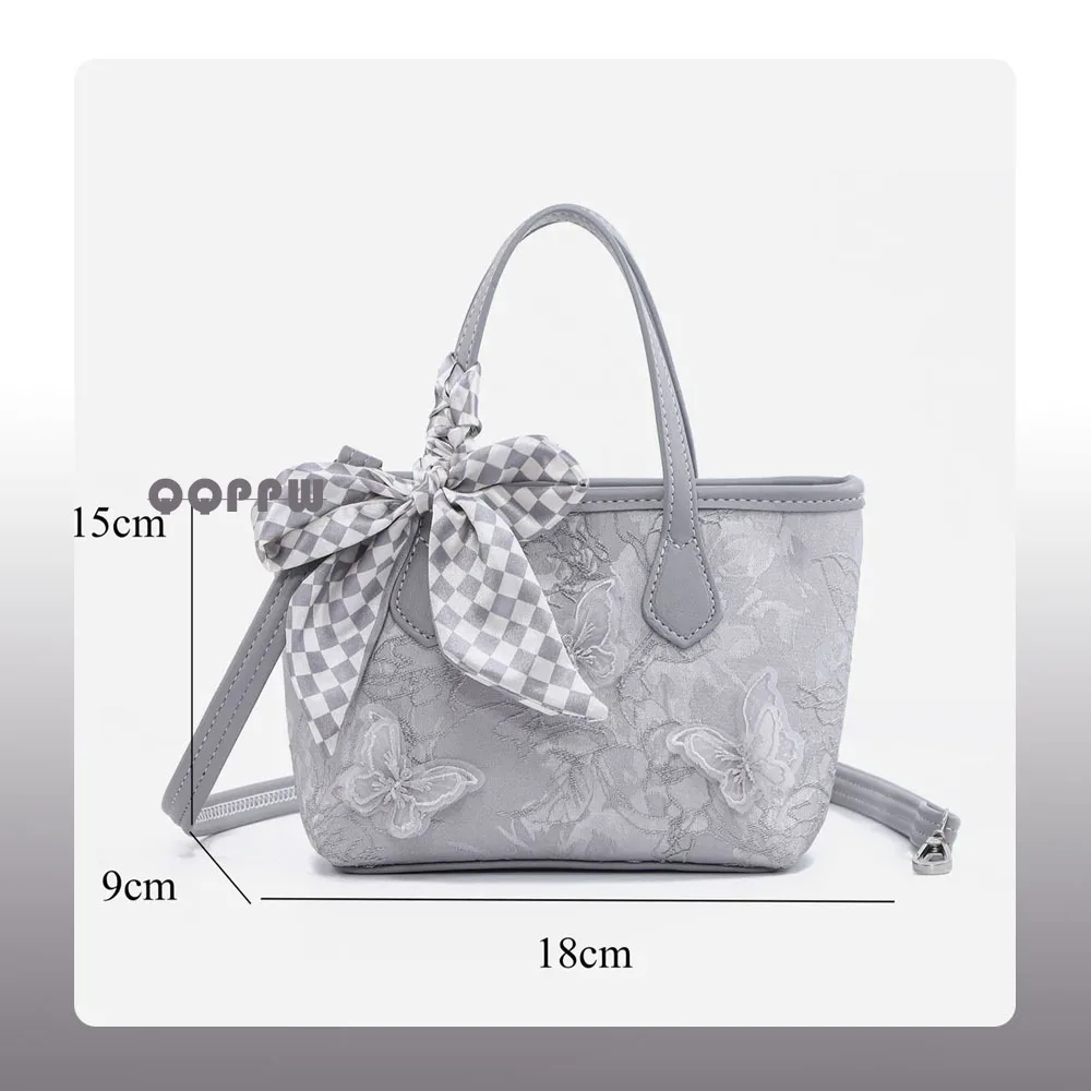 

New fashion versatile vegetable basket bag women's mini crossbody one shoulder hand-held small tote bag butterfly decoration, bo