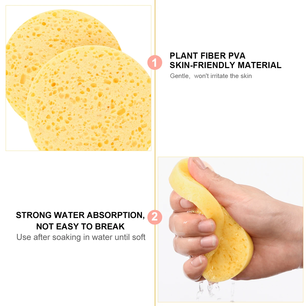 

40pcs Makeup Removal Cleansing Puff Scrubbing Soft Make Up Skin Facial Cleaning Sponge Care Facial Sponge Bathrobe
