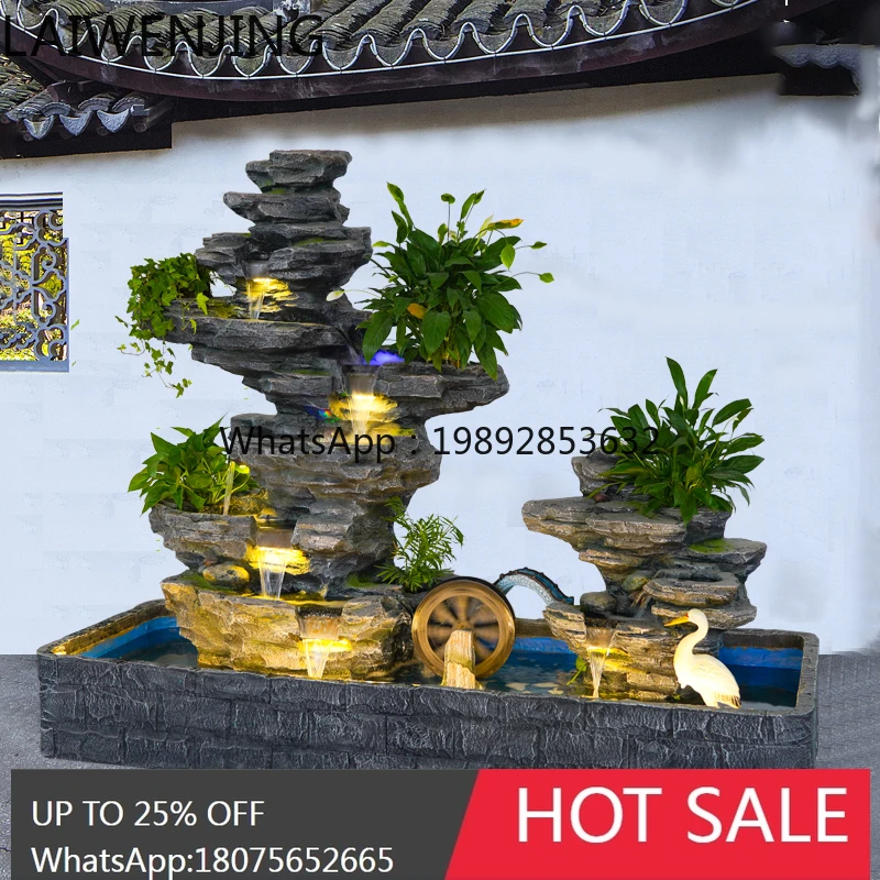 B1 balcony courtyard rockery flowing water fountain fish pond landscaping water wheel ornament