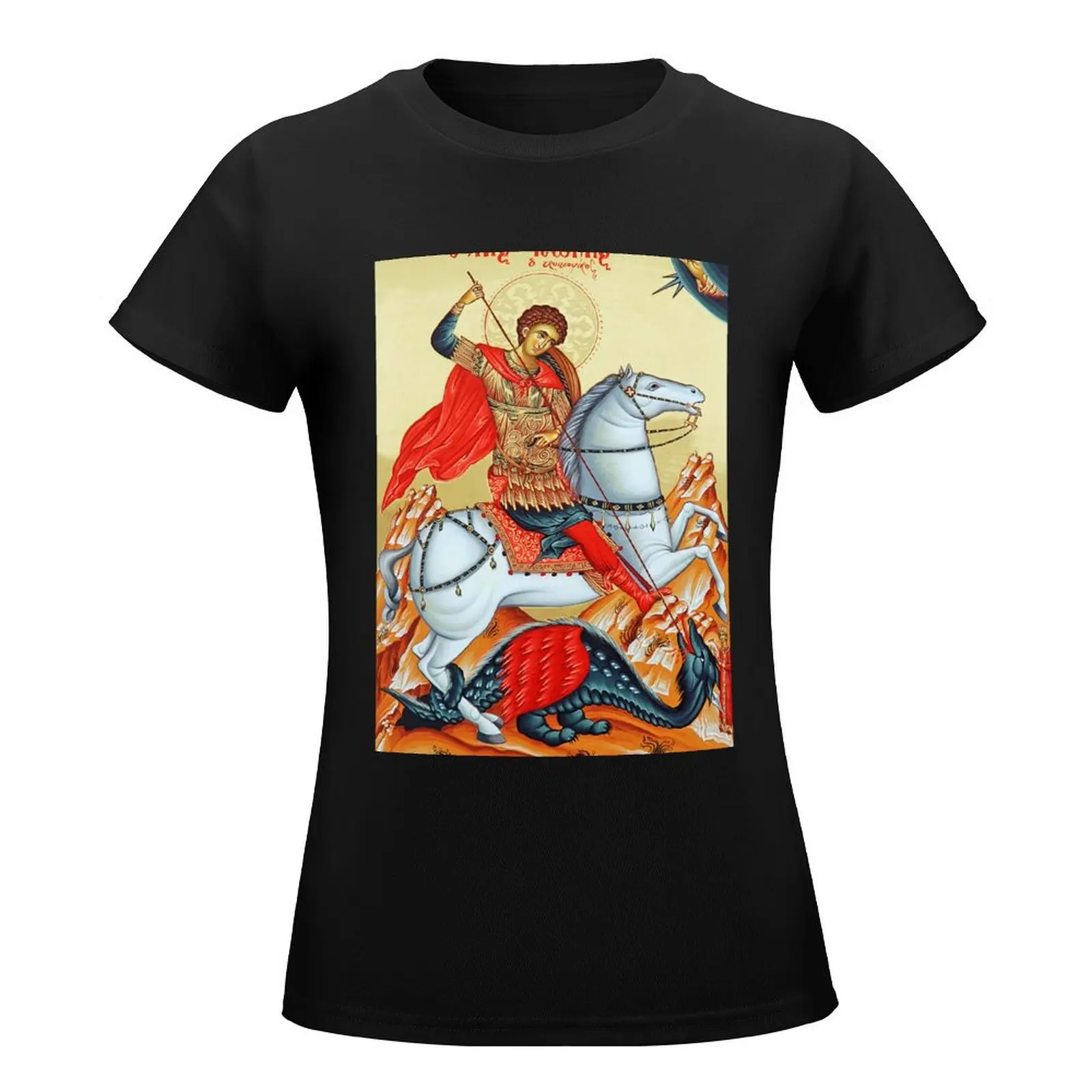 Saint George Painting T-Shirt Aesthetic clothing graphics anime clothes oversized t-shirt dress for Women graphic