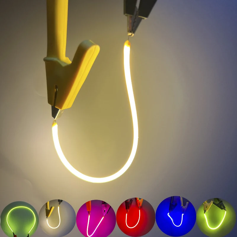 Flexible Filament Five Colors Edison Bulb Accessories Luminous Soft Filament Light Source 3v Led Filament Retro Light Source