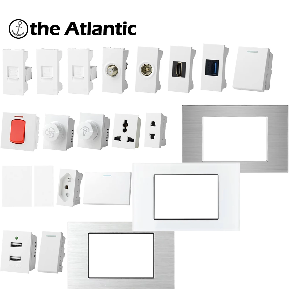 T1 Series - Power Socket TV RJ45 HDMI USB Socket DIY Socket 118 Type Brazilian Socket Modular Power Socket Free Combination