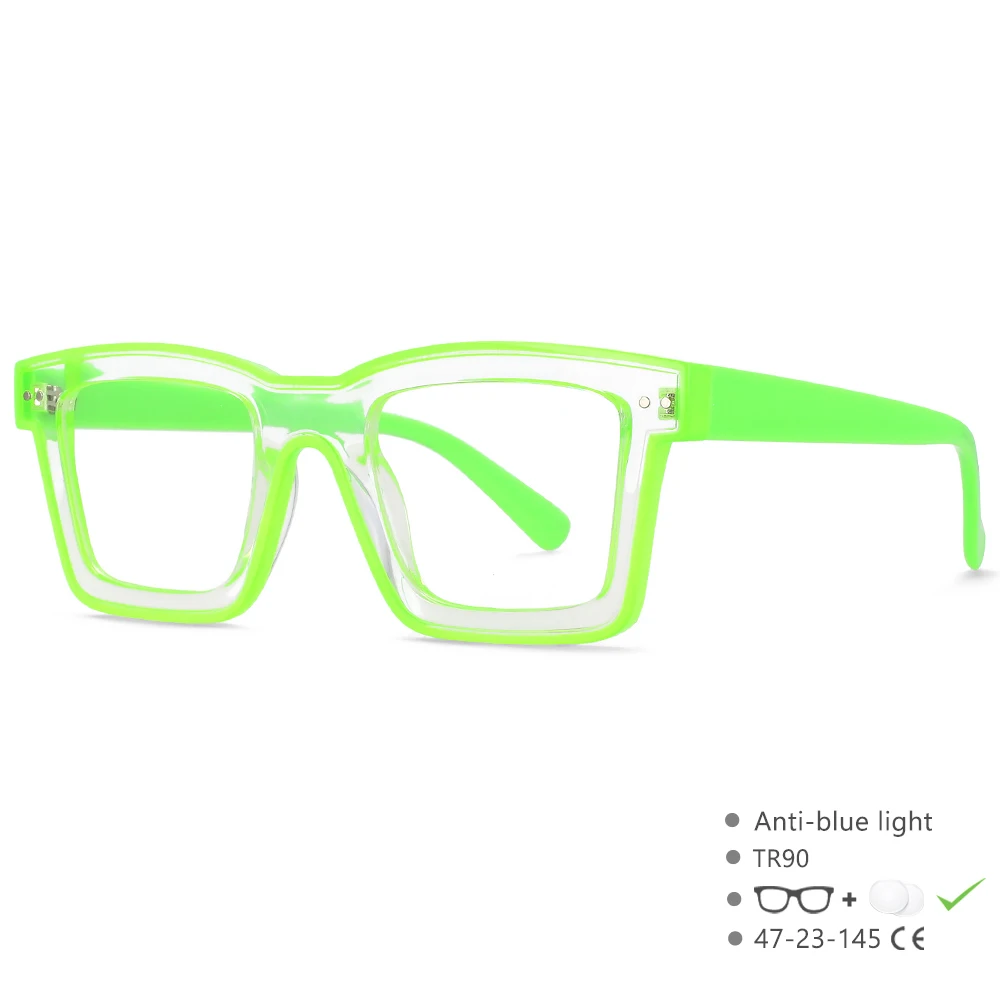 M55599 Neue Männer Myopie-1,00-2,00 gläser Marke Designer Damen Anti Blau Platz Punk Rahmen Klare Computer Lila brillen