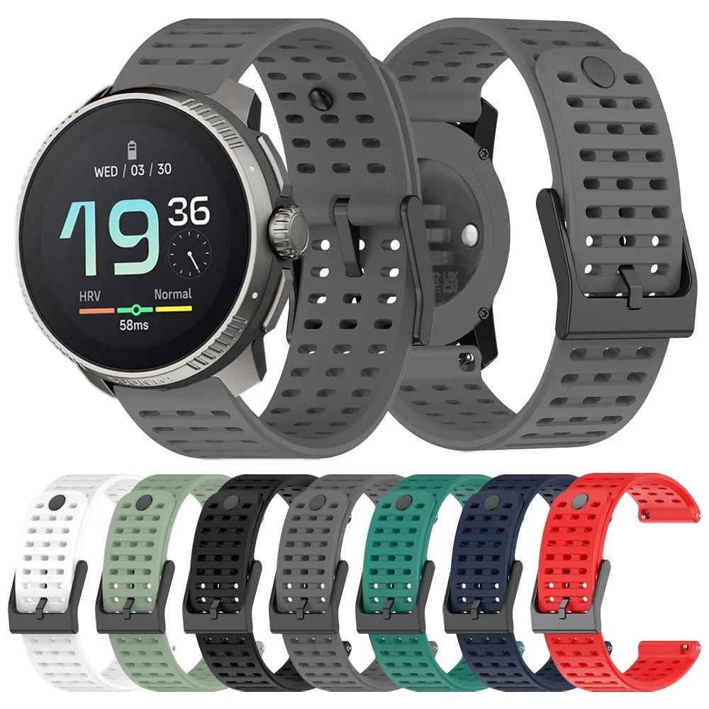 

22mm Silicone Strap For Suunto RACE / Vertical Watch Band For Suunto 5 / 9 Peak Pro Wristband Bracelet Replacement Accessories