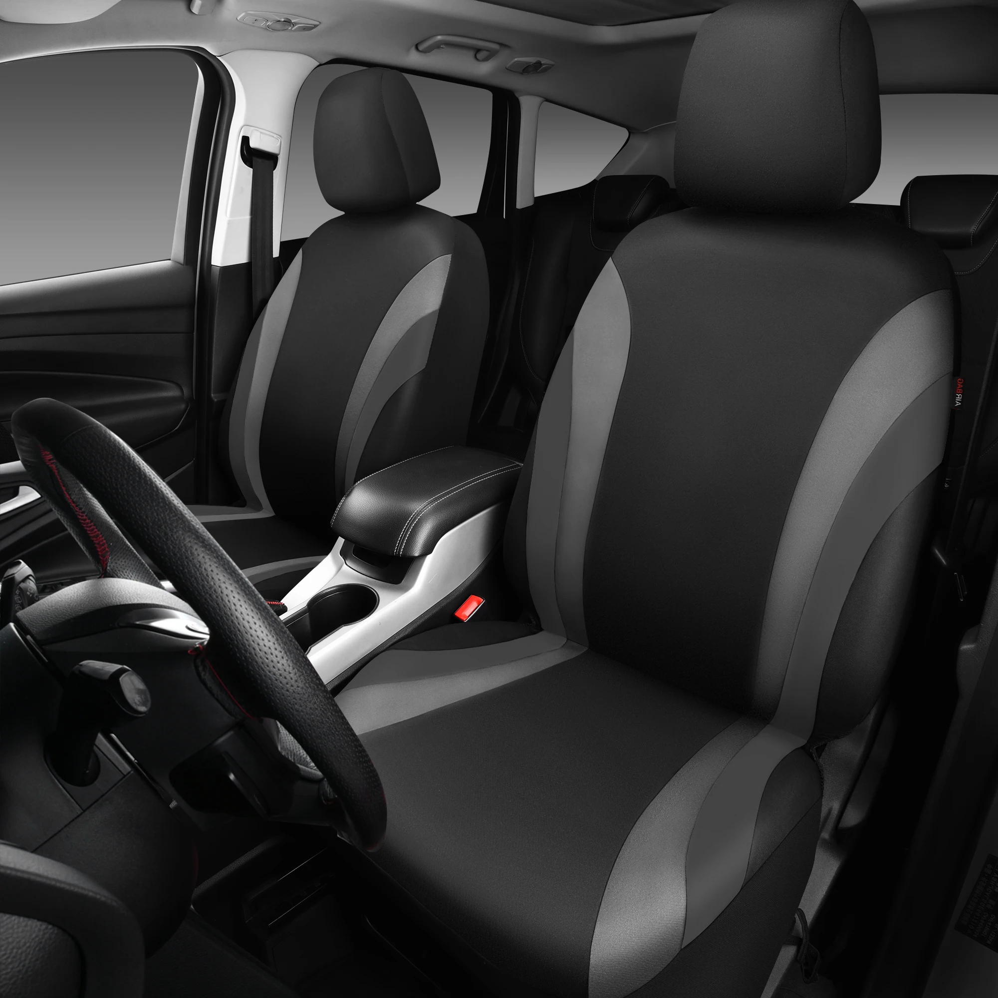 Split Car Seat Covers Cushion Two Front Seats Only Vehicle Chair Pad Protector Line Rider Sporty Mats Universal Cloth