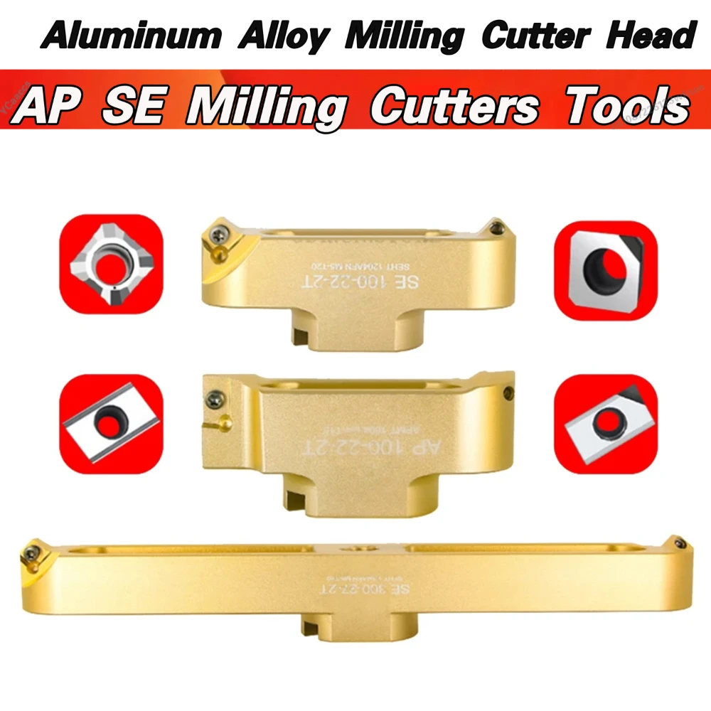 AP SE Milling Cutters Tools 90° KM12 400R 50 22 27 APKT1604 SEHT1204 Two Edged Bridge Type Aluminum Alloy Milling Cutter Head