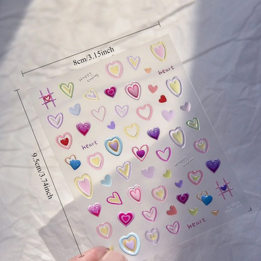1 قطعة هلام الحب الملونة مسمار الفن ملصق تنقش ثلاثي الأبعاد ملصق مسمار الفن دبوس الشعر جراب هاتف Diy بها بنفسك ملحقات للتزيين