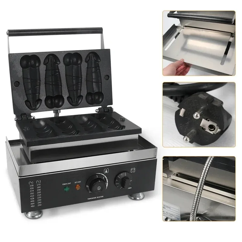 Commercial None-stick Electric Bubble Penis Shape Waffle Maker Dick Waffle Machine