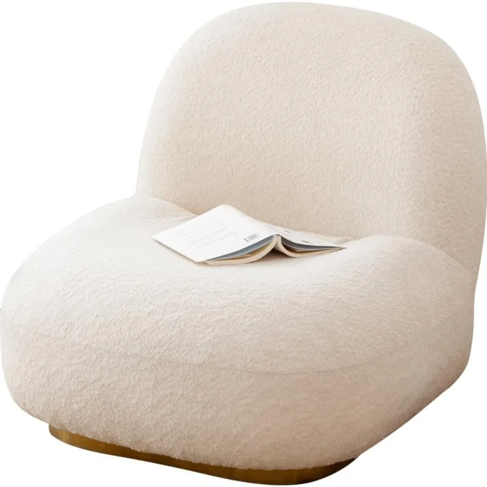 Lambswool Bean Bag Chair, Modern Living Room Lounge Sofa, Bedroom&Sofa Chair with 360° Swivel, Bean Bag Sofa for Bedroom, Living