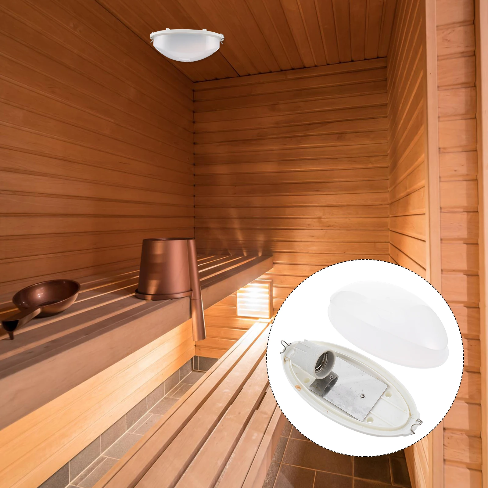 

Plastic Sauna Room Lamp Explosion Proof Light Thickened Chassis Easy Replace Bulb Sauna Lighting Spa Pool Bath
