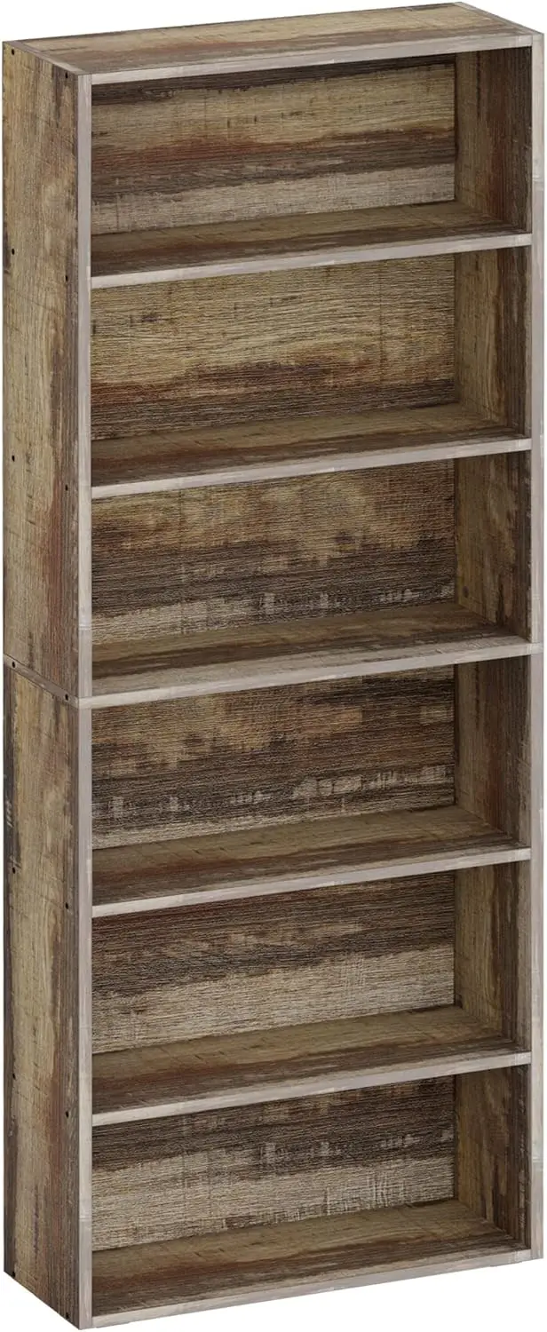 

Высокий 6-ярусный книжный шкаф для домашнего офиса, гостиной, спальни – прочная и устойчивая конструкция