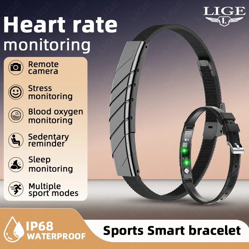 

2026 No Screen Smartwatch Fashion Women Smart Bracelet Sport Mode Fitness Tracker Heart Rate Health Monitoring IP68 Waterproof