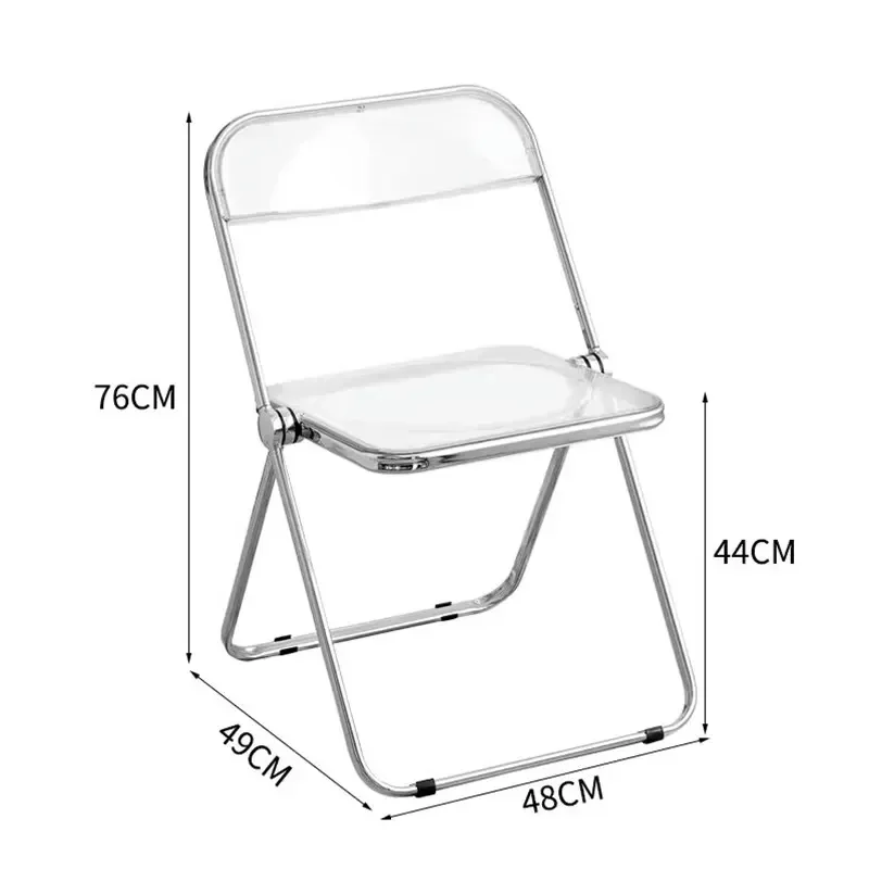 Thickened Nordic Folding Dining Chair Home Simple Modern Clothing Store Stool Back Acrylic INS Transparent Photo Chair