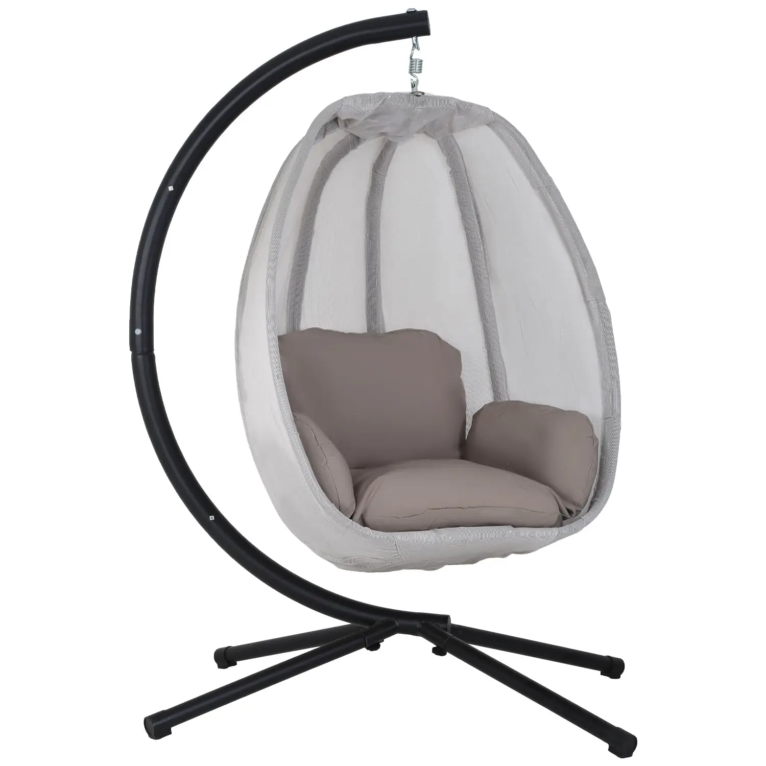 

Egg Chair with Comfy Cushions Indoor Outdoor Hanging Chair Sturdy Heavy Duty Hammock Chair with Stand Cushions Breathable Fabric