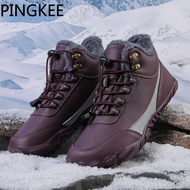 VENOCON PINGKEE Barefoot Shoes Men Women Wide ToeBox Winter Athletic Thermal Minimalist Sneakers Snow Boots Shoes Feet Footwear