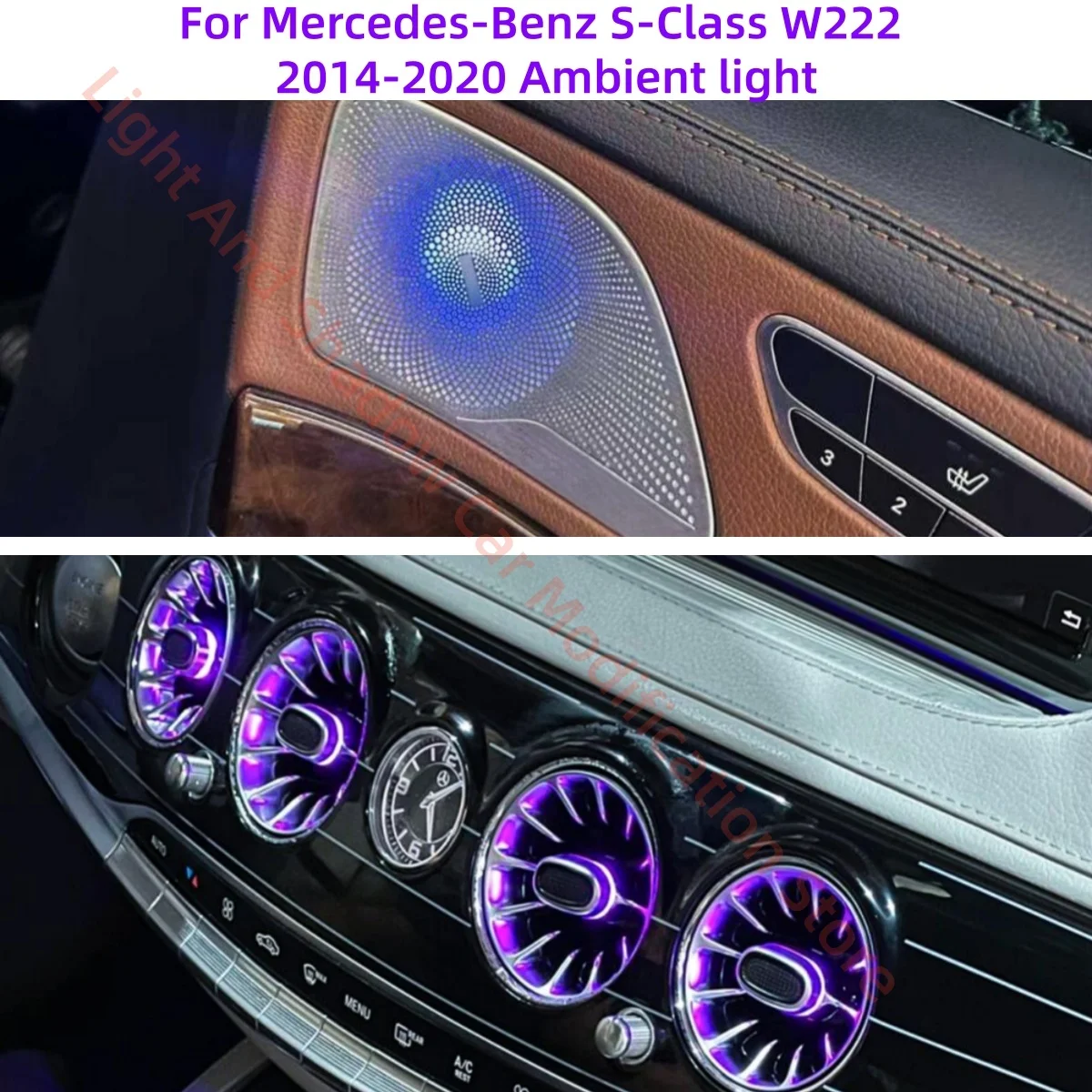 

For Mercedes-Benz S-Class W222 2014-2020 Ambient light car accessories Luminous cover plate Rotating tweeter Luminous air outlet
