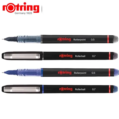 German Rotring Rollerball Gel Ink Pen Straight Liquid 0.5 0.7mm Black Blue Ink Signature Daily Needle Tip Writing Pen Office