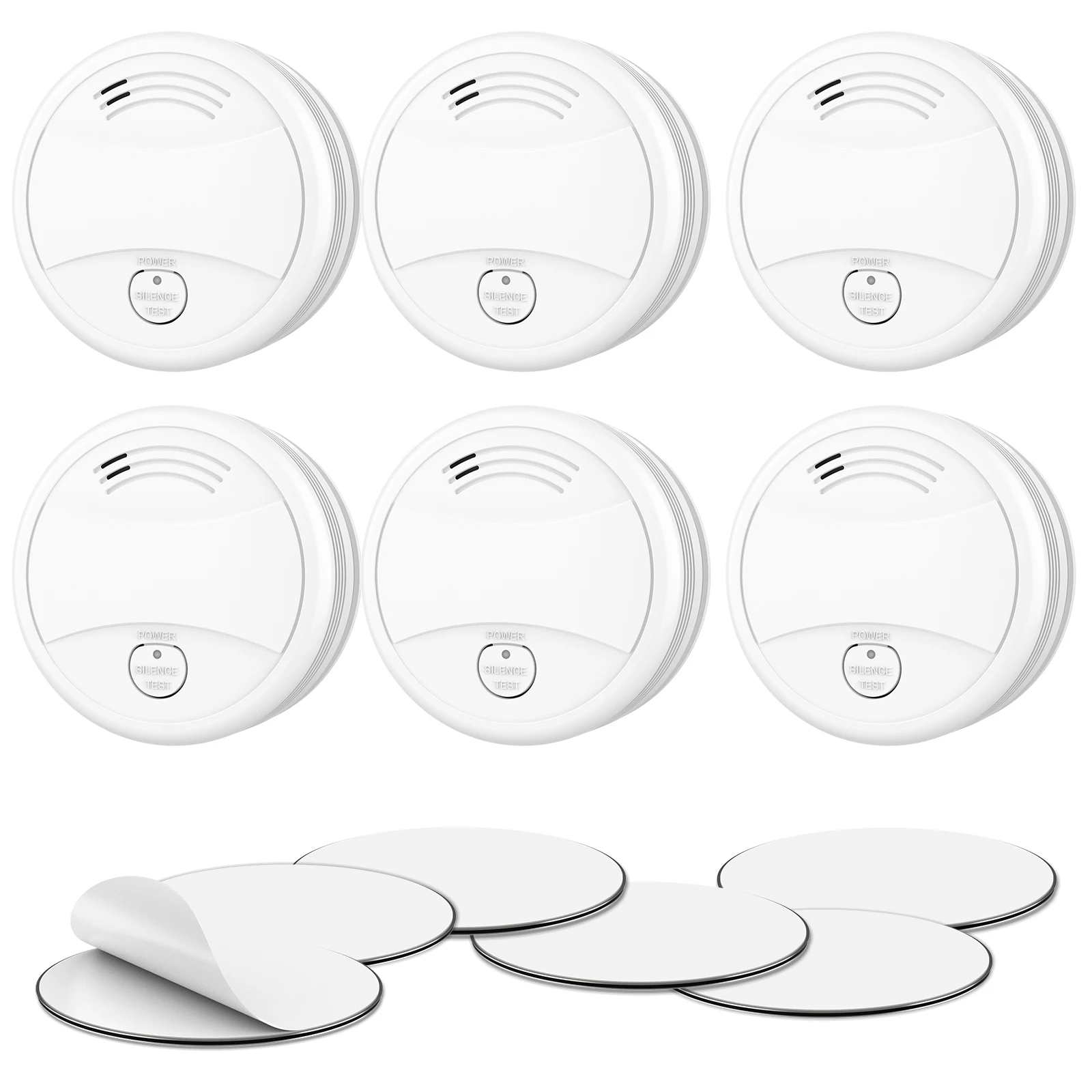 CPVAN Smoke Detector with Magnetic Holder, Fire Alarm 9 V Block Alkaline Battery Fire Detector Complies with EN14604 smoke alarm