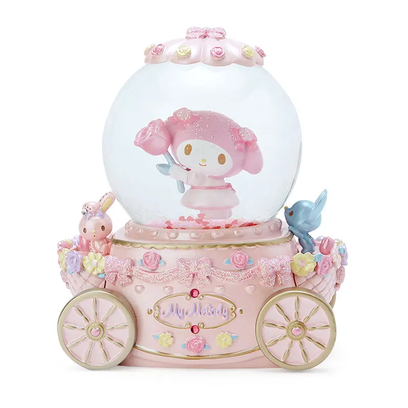 2022 Sanrio Crystal Ball Ornament Mymelody Cinnamoroll Little Twin Stars Pompom Purin Anime Action Figure Model Toy for Children