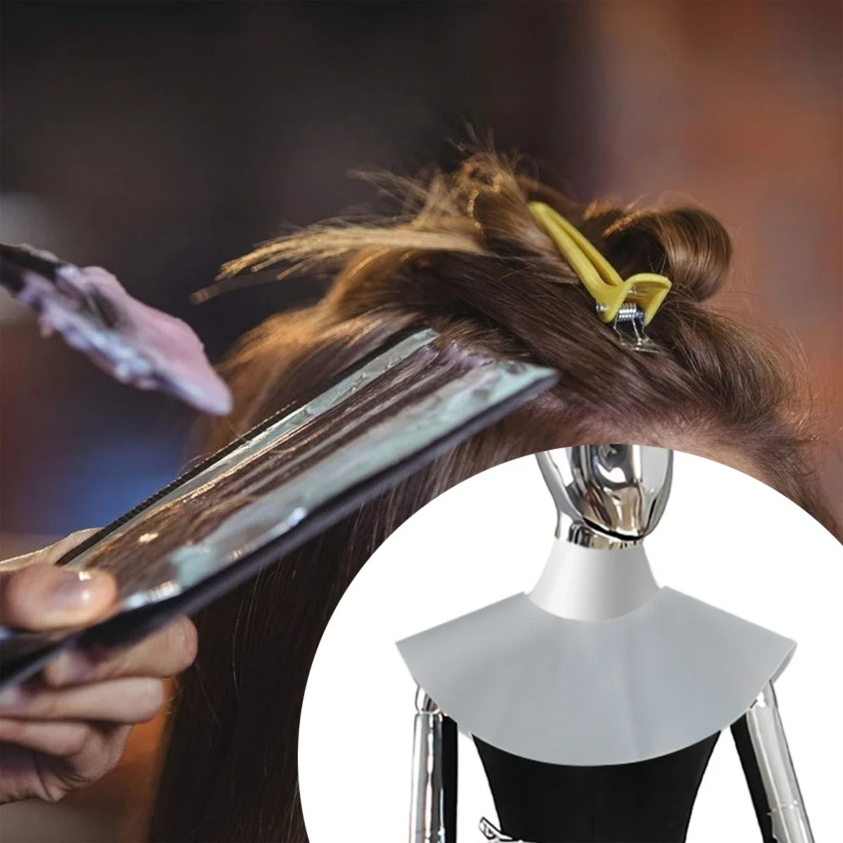 

Силиконовый ошейник для парикмахеров, водонепроницаемый шейный платок для окрашивания волос, парикмахерский аксессуар