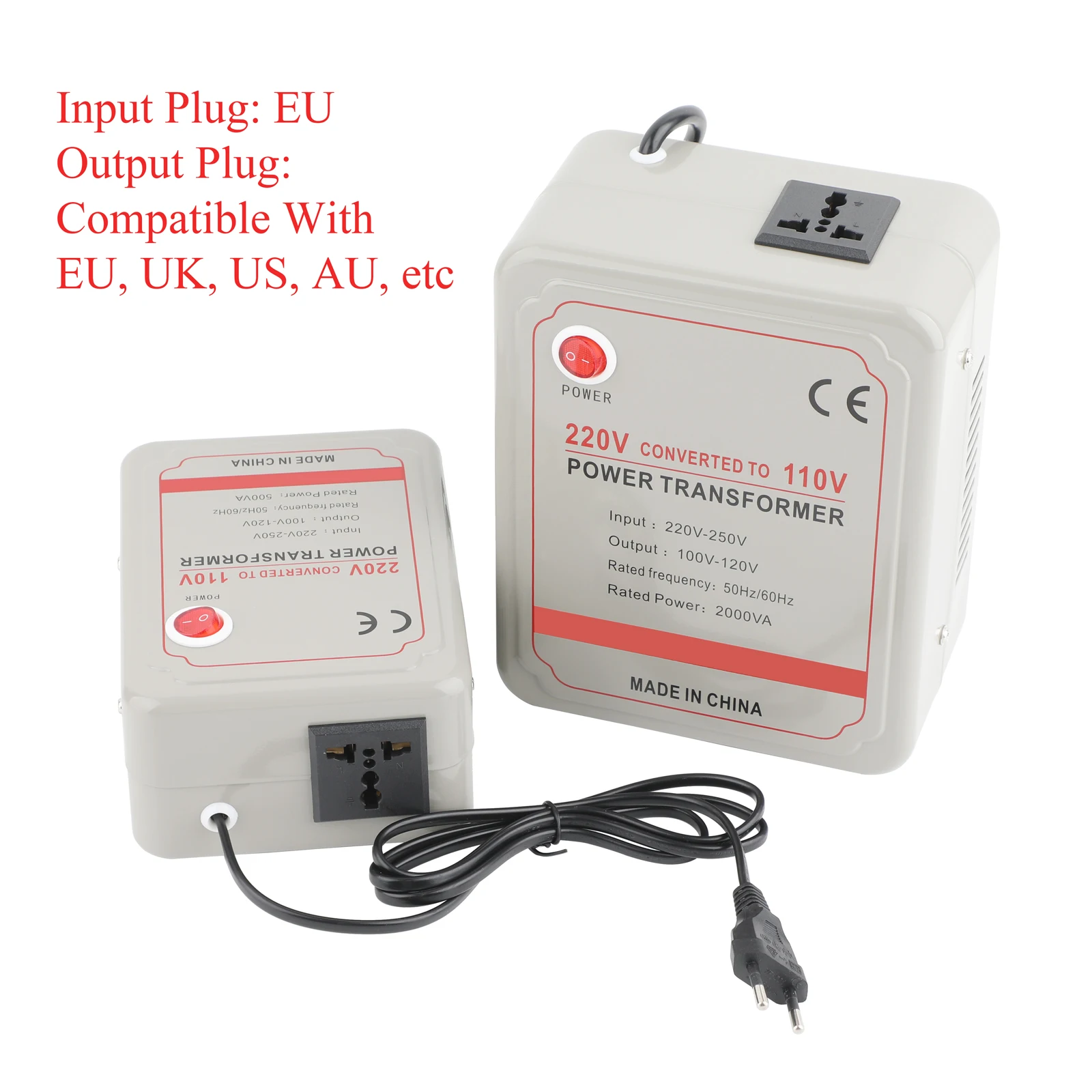 EU plug AC 220V to 110V Step Down Converter 3000W Voltage Transformer for 100-120V