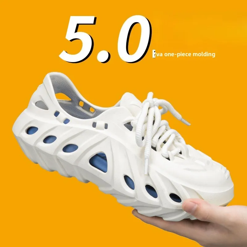 

Новые летние пляжные сандалии 2026 года для пар: легкие, дышащие, с перфорацией, на шнуровке, из ЭВА, с защитой от скольжения