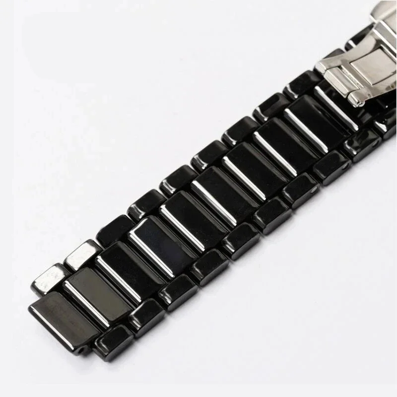 Premium-Grade Ceramic Watch Strap For Rado True Series Thin Watch Chain Black And White Convex Watchband Accessories 19mmX12mm