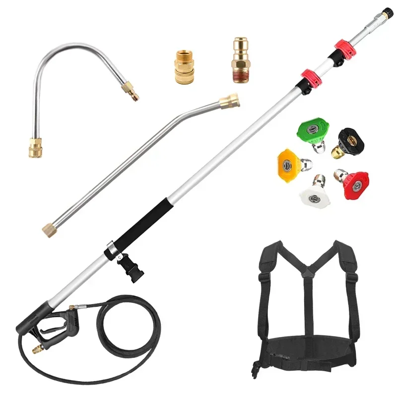 Hot salesHigh Pressure Washer Spray Gun Car Washer Accessories With Gutter Telescoping Gutter Cleaning Wand