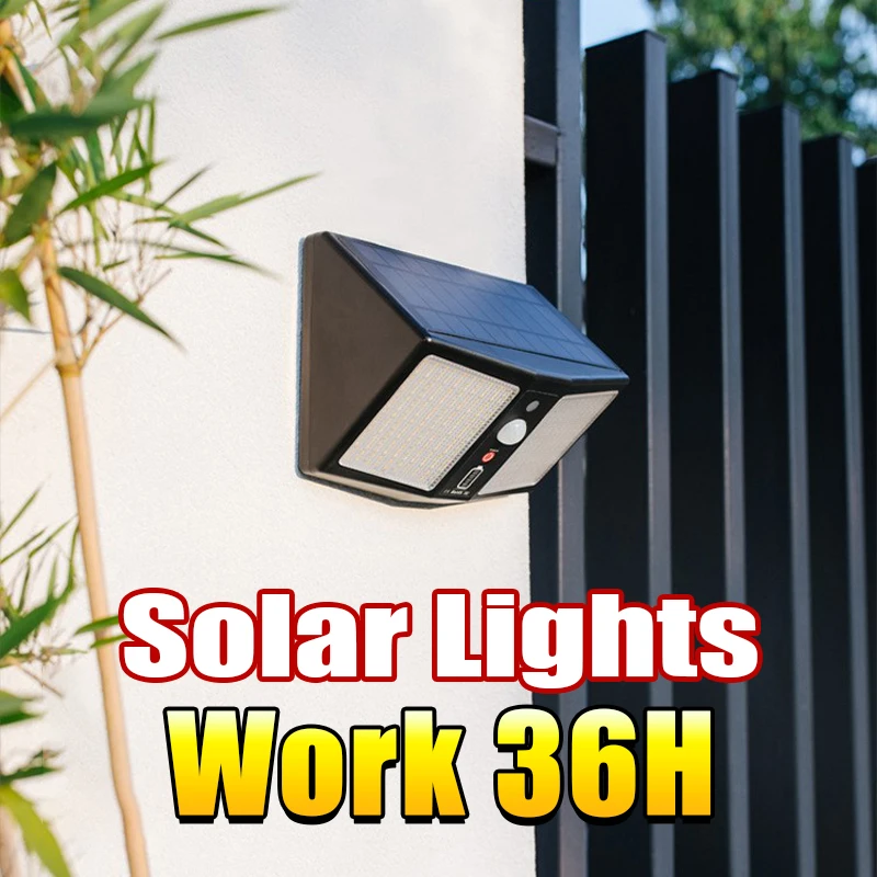 

Always On Powerful Outdoor Solar Lights Lighting 300M² Motion Sensor LED Solar Lamp Waterproof Garden Sunlight Path Yard Lantern