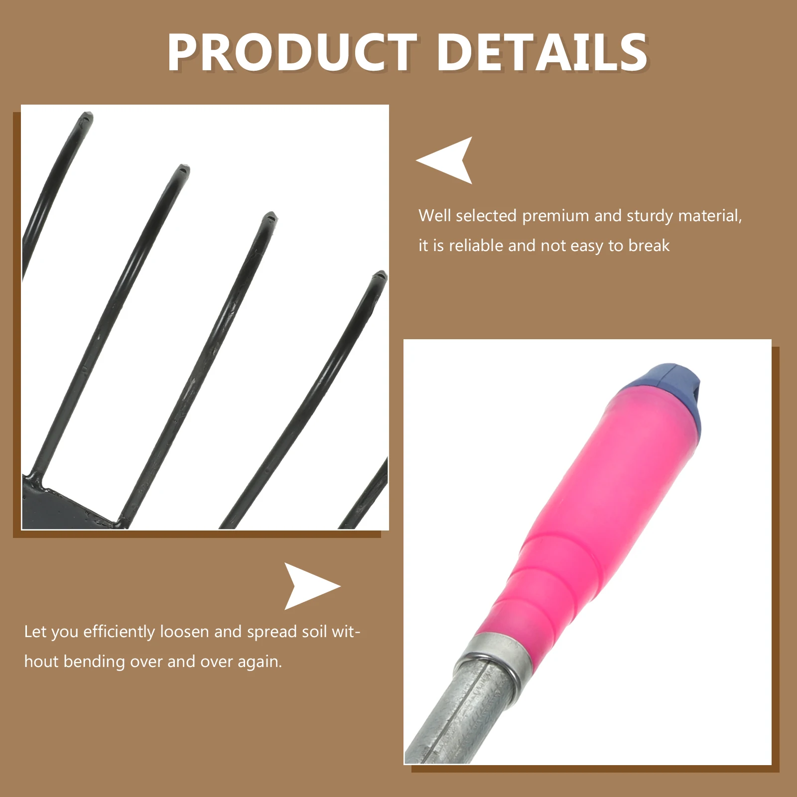 

2Pcs Garden Rake Sturdy Plowing Soil Loosening Tool for Weeding Clam and Seafood Digging Beach Gardening Farm Planting Hand Tool