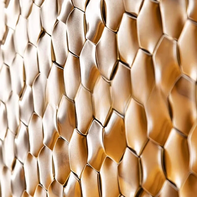 Hexagonal mosaic tiles concave and convex three-dimensional bathroom kitchen dining room bathroom wall tiles TV background wall