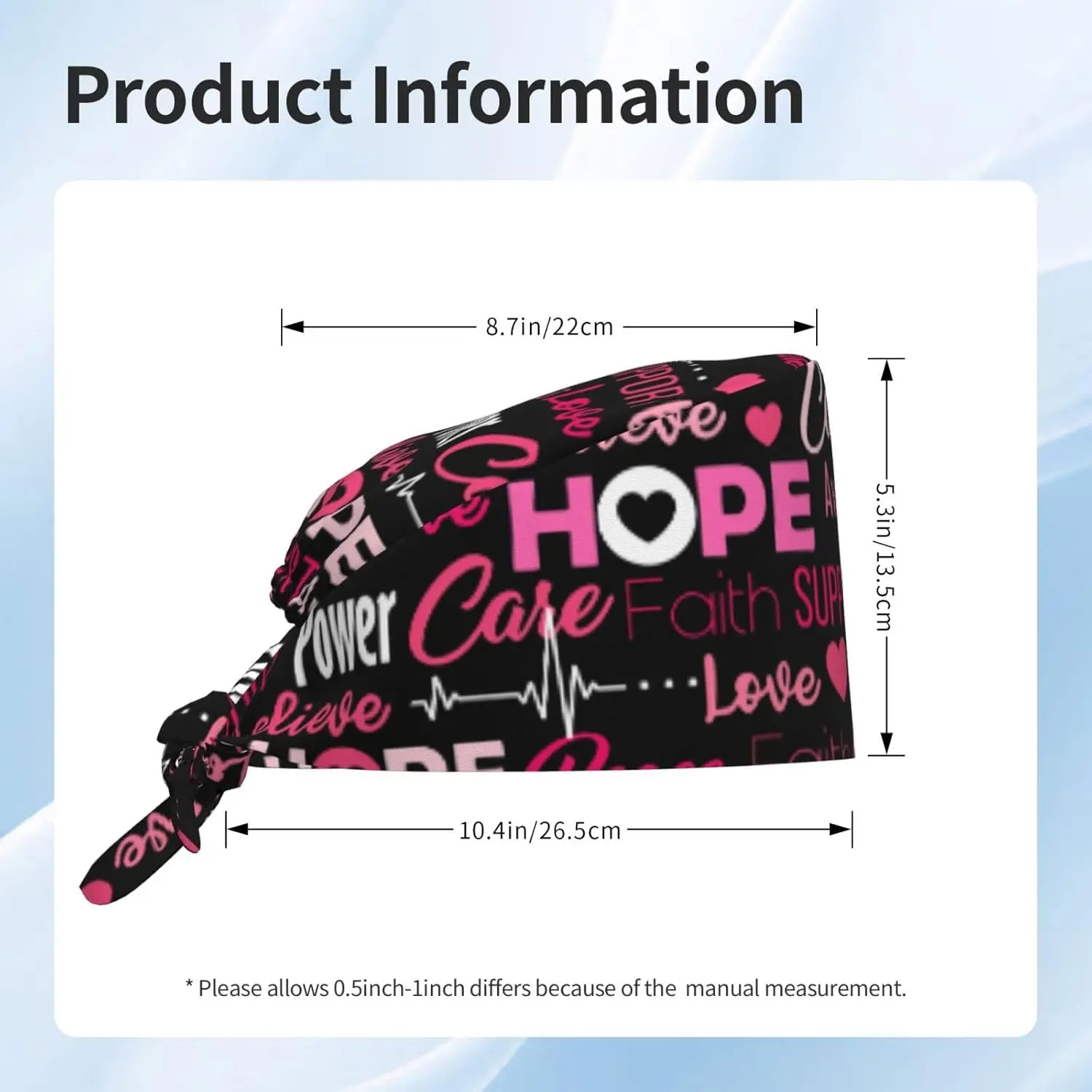 قبعة عمل للتوعية بسرطان الثدي، قبعة فرك مع عصابة رأس قابلة للتعديل للجنسين، قبعة ربط للنساء، قبعات جراحية للممرضات والأطباء