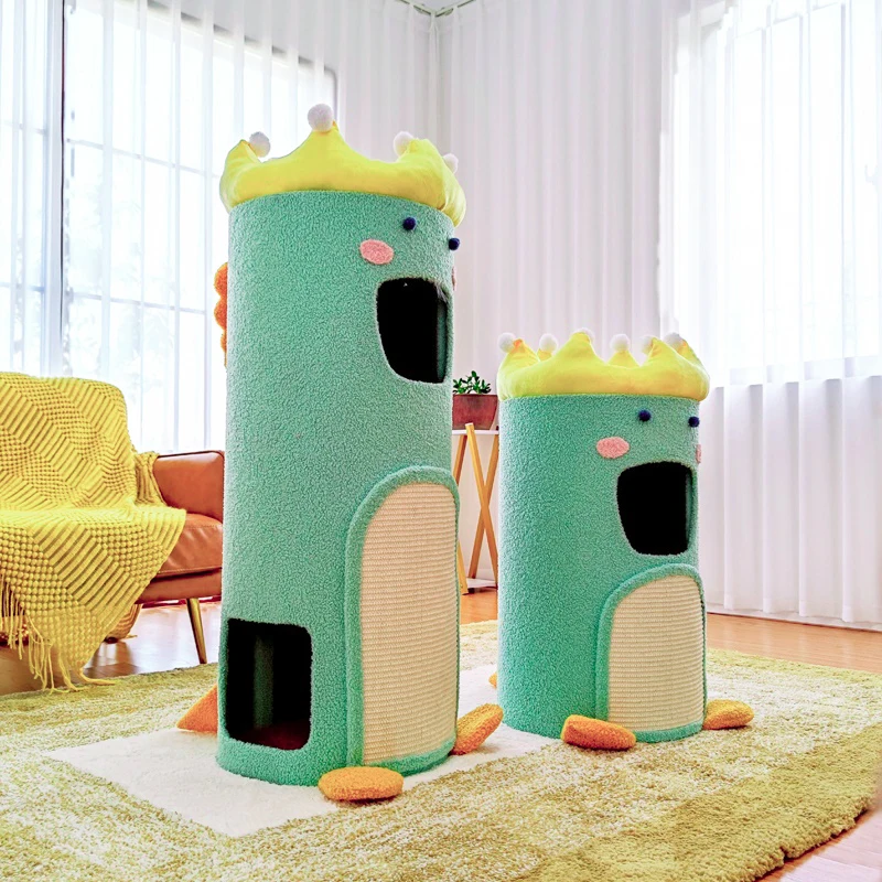 

‌Premium Sisal Cat Tree House - 2 Level Cat Condo with Bed, Space Efficient Pet Climbing Frame for Studio Flat, Year Round Use