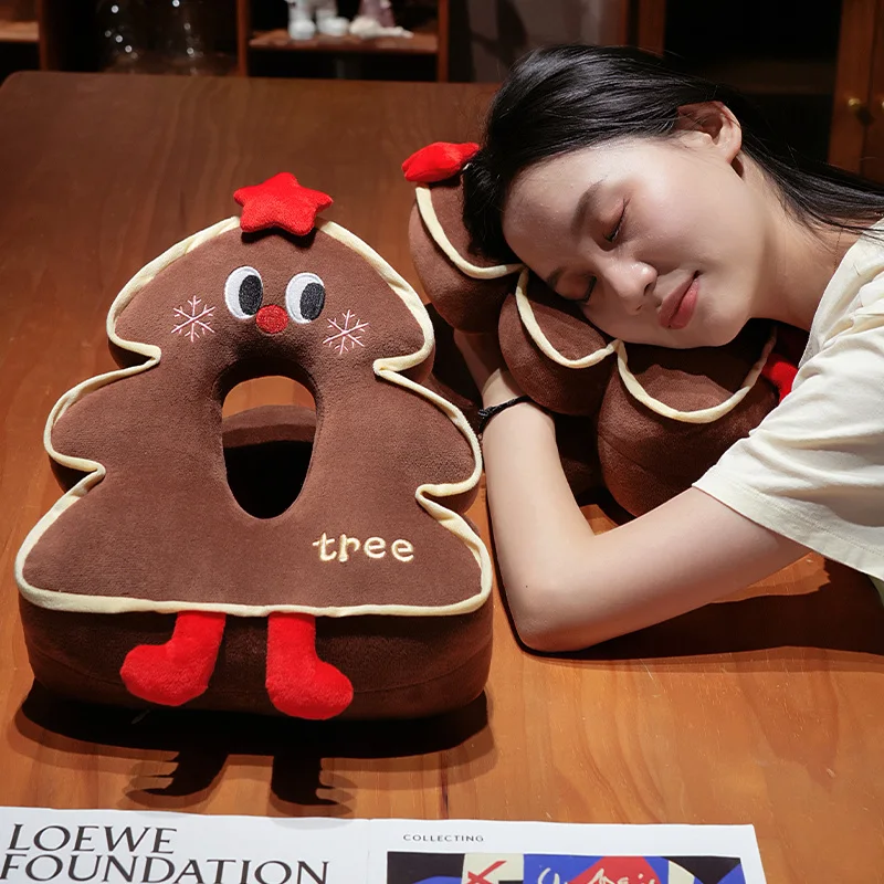 

Christma Tree Stuffed Pillow Napping Pillow For Desk Breathable Nap Face Pillow Soft Plush Stuffed Pillow For School Library