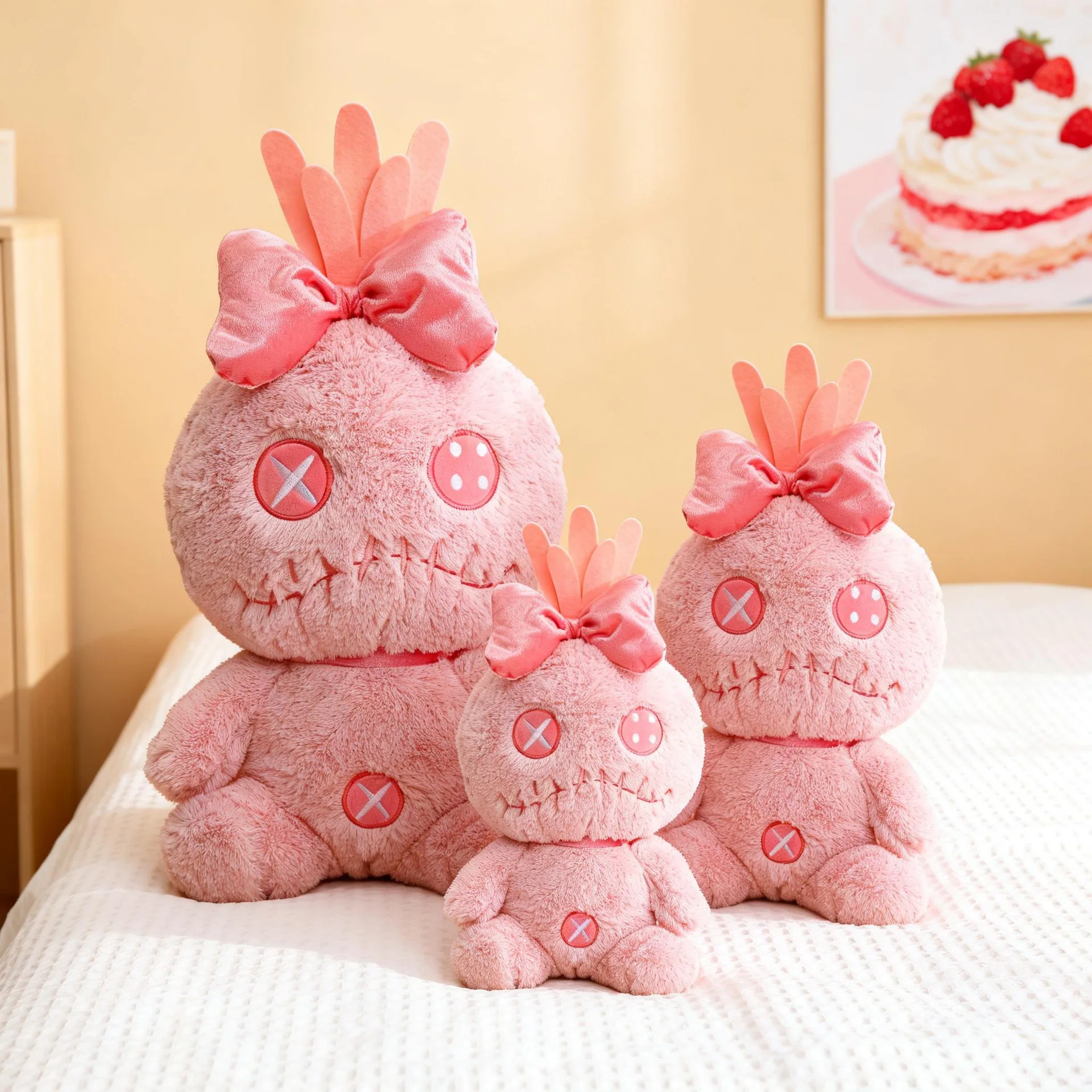 

Мягкая плюшевая игрушка Disney Lilo & Stitch Scrump Minnie Mouse, милая розовая кукла-зверюшка, подарок для девочек, украшение для дома