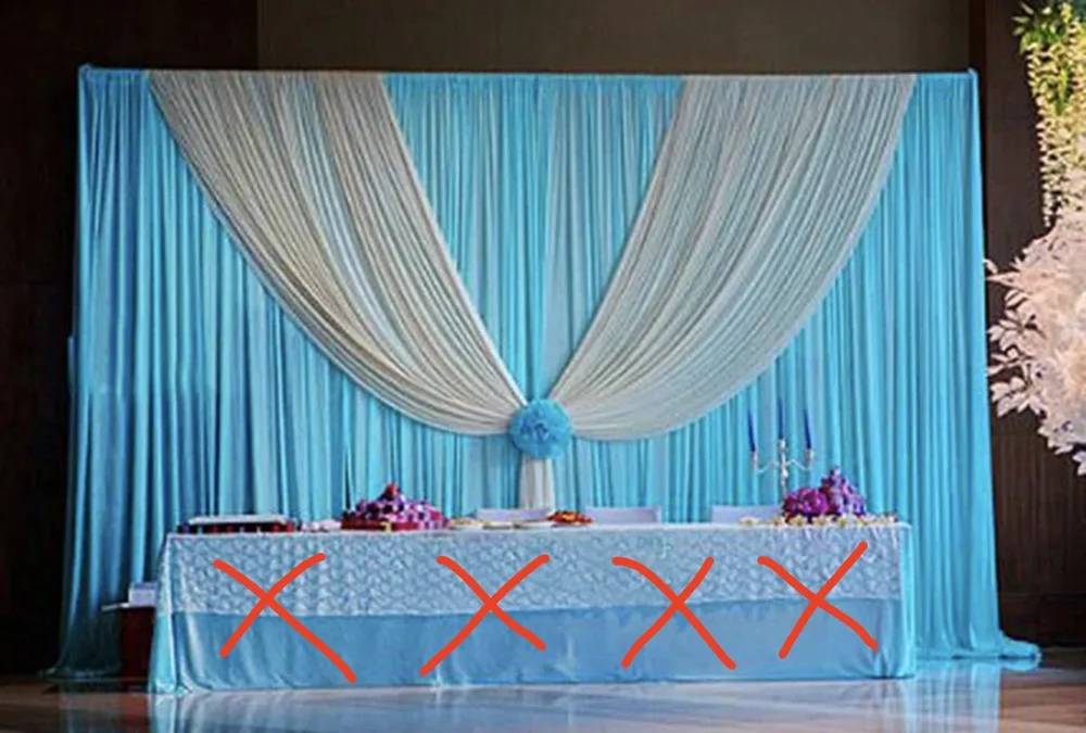 

10X10FT/3X3M Blue Wedding Backdrop Curtain with Swag Gender Disclosure Birthday Baby Shower Party Stage Event Drapes Decoration