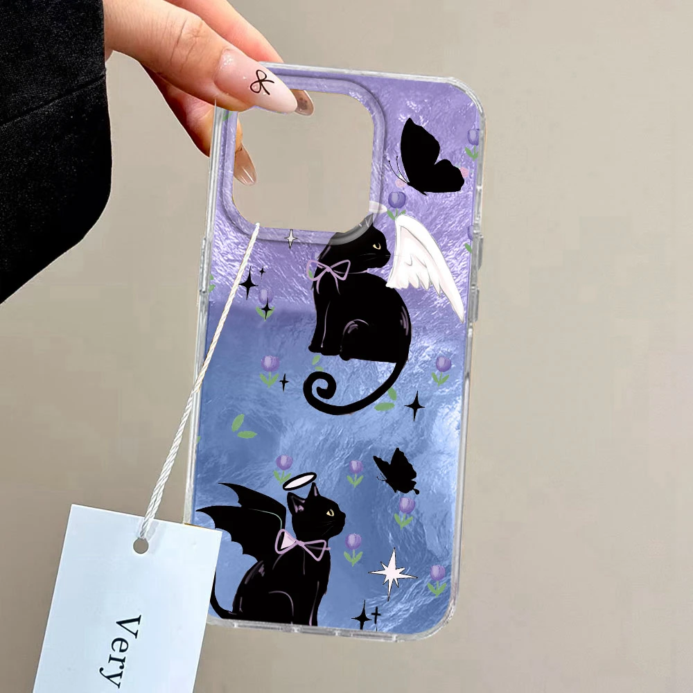 الكرتون الحيوان لطيف القط المرأة قضية الهاتف لسامسونج غالاكسي A56 A55 A16 A07 A17 A26 A36 A25 A35 A14 A34 A54 A15 A13 A12 غطاء