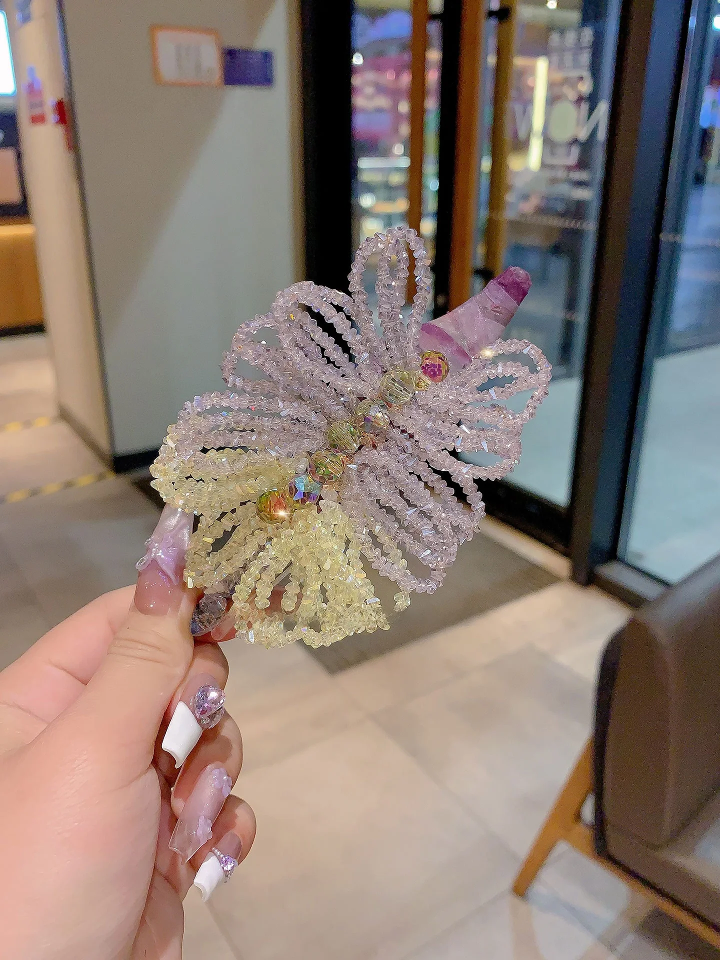 大型花柄クリスタルヘアクリップ-レディース-ハーフアップヘアアクセサリー-後ろに固定-快適でエレガントなヘアピン-あらゆるシーンに