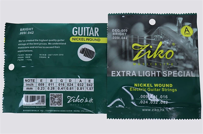 ZIKO DEG-009 E-Gitarre Saiten Stahlkern Oberflächenbeschichtung Nickel Extra leicht Spezielle Musikinstrument Zubehörteile – Detail 4