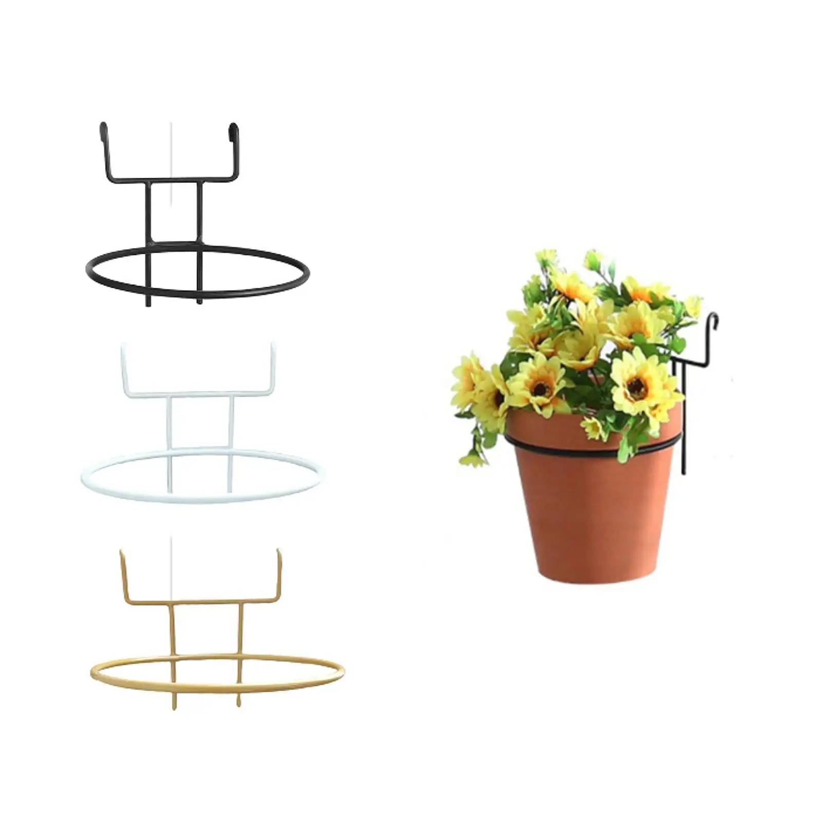 Flowerpot Hanger Yard Garden Decoration Sturdy Iron Art Versatile Railing Flower