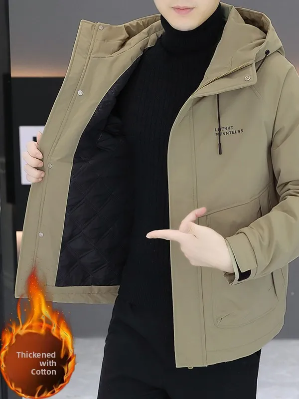 

Pierre Cardin Мужская куртка с капюшоном Осень-зима Thiened Повседневная хлопковая рабочая одежда Теплая одежда Подставка из полиэстера Faion ...