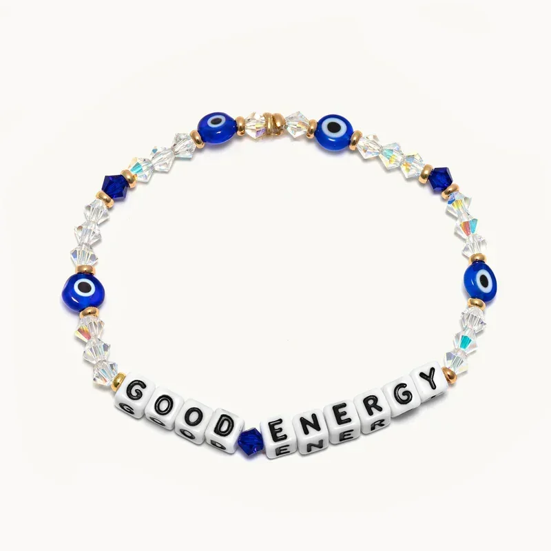 CCGOOD Evil Eye Bracelet Personalized Custom Name Adjustable Protection Jewelry Women Girls Birthday Gift Crystal Beads Pulseras